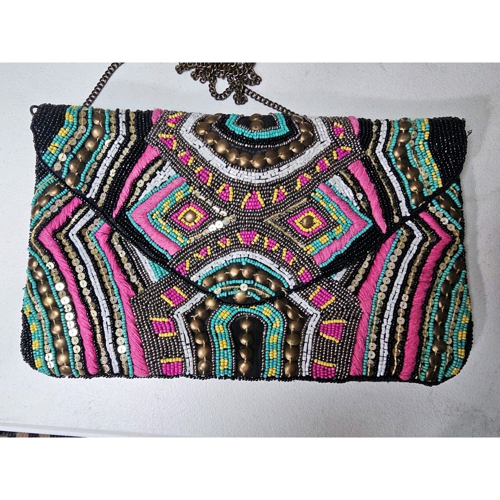 Multicolor Beaded Clutch